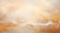 Cream And Beige Abstract Landscape Painting With Atmospheric Effects