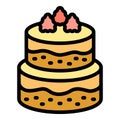 Cream big cake icon vector flat Royalty Free Stock Photo