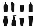 Cream bottles isolated vector Silhouette