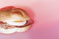 Cream bun with eggs mixed beaf slides