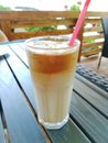 Cream caffe glass