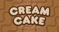 Cream Cake 3d editable text effect Template Royalty Free Stock Photo