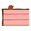 Cream cake with strawberries flat icon
