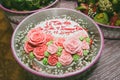 Cream cake in the tray of Vietnamese wedding Royalty Free Stock Photo