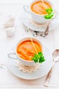 Cream Carrot Soup in a Cup Royalty Free Stock Photo