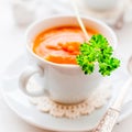Cream Carrot Soup in a Cup Royalty Free Stock Photo