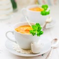 Cream Carrot Soup in a Cup Royalty Free Stock Photo