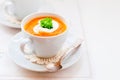 Cream Carrot Soup in a Cup Royalty Free Stock Photo