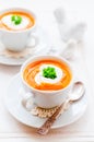 Cream Carrot Soup in a Cup Royalty Free Stock Photo