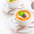 Cream Carrot and Truffle Soup in a Cup Royalty Free Stock Photo