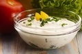 Cream cheese with chives and vegetables