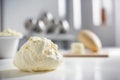 Cream cheese pastry dough with a smooth texture on a clean white background
