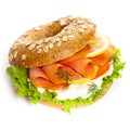 Cream cheese and smoked salmon bagel