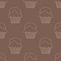 Cream choco cake seamless pattern