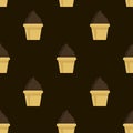 Cream choco cake seamless pattern