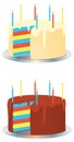 Cream And Chocolate Rainbow Birthday Party Cakes