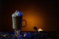 Cream coffee cocktail on a dark background3 Royalty Free Stock Photo