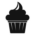 Cream coffee cupcake icon, simple style