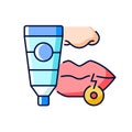 Cream for cold sore RGB color icon