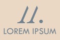 Cream Color Initial Letter AA Business Fashion Logo Design