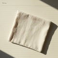 Cream-colored cloth folded neatly on lined paper. Light and shadow create contrast, Royalty Free Stock Photo