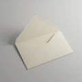Cream-colored envelope made of smooth paper, with a flap partially Royalty Free Stock Photo