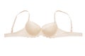 Cream colored  isolated  bra is on white background Royalty Free Stock Photo
