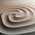 Cream colored paper form a spiral pattern varying in depth and Royalty Free Stock Photo