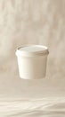 Cream Container Mockup, Closed, Isolated, Beige color, Surface Level, Clean, Packaging Royalty Free Stock Photo