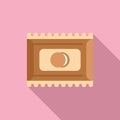 Cream cookie food icon flat vector. Snack pack sweet Royalty Free Stock Photo