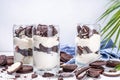 Cream and cookie oreo layered dessert