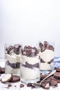 Cream and cookie oreo layered dessert