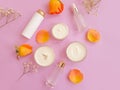 Cream cosmetic rose relax ointment ingredients moisturizing therapy flower on colored backgrounhygiene d