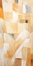 Cream And Cream: Abstract Painting With Angular Cubism Style Royalty Free Stock Photo