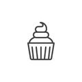 Cream cupcake line icon