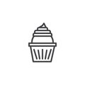 Cream cupcake outline icon