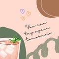 Cream Cute Illustrated Reminder Instagram Post