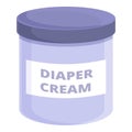 Cream diaper pot icon cartoon vector. Health formula child
