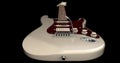 Cream Electric Guitar Closeup from Bridge Royalty Free Stock Photo