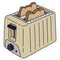 The cream electric toaster