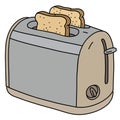 The cream electric toaster