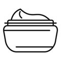 Cream face jar icon outline vector. Morning treatments