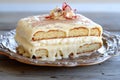 Cream-Filled Cake On Rustic Table Royalty Free Stock Photo