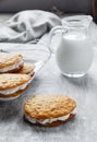 Cream filled carrot cake cookies sandwich Royalty Free Stock Photo