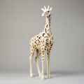 Cream Giraffe Sculpture: Intricate Plywood Design Inspired By Josef Capek