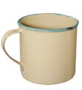 Cream and Green Enamel Mug Royalty Free Stock Photo