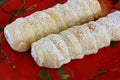 Cream Horn pastries with powdered sugar Royalty Free Stock Photo