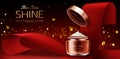 Cream jar, cosmetics skin care product banner