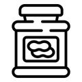 Cream jar icon outline vector. Peanut butter