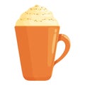 Cream latte icon cartoon vector. Drink cup